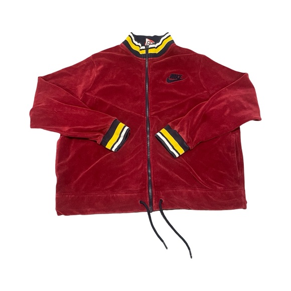 Nike Sportswear Retro Terry Women's Full-zip Jacket, Maroon, Size Large RARE - Picture 1 of 7